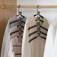 2 Pack 5 In 1 Clothes Hangers Space Saving Closet Organizers Anti-
 Heavy Duty Thick Hanger  for Coa