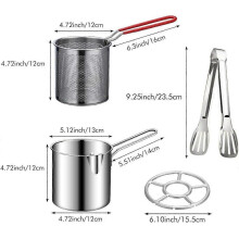 304 Stainless Steel Deep Fryer Pot with Basket, Stove Top Deep Fryer with Easy Grip Handle And Lid,