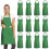 12 Pack Solid Color Bib Apron with 2 Pockets - Green Unisex Business Apron Bulk 1