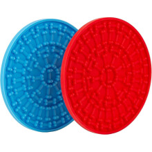 2pcs Dog Licking Mat Silicone Slow Feeder Powerful Pet Bath Distraction Device - Blue, Red