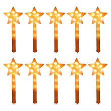 (orange) LED Flashing Magic Wands Handheld Flash Colorful Stick Toy Birthday Gift Glowing Toy Party Celebration Supplies 10PCS Yellow