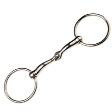 (5in, Silver) Korsteel Stainless Steel Jointed Loose Ring Snaffle Bit
