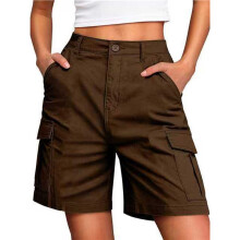 Damen-Cargo-Jeansshorts, Knielang, mit 6 Taschen, Lässige Sommer-Shorts mit Elastischem Bund XXXL