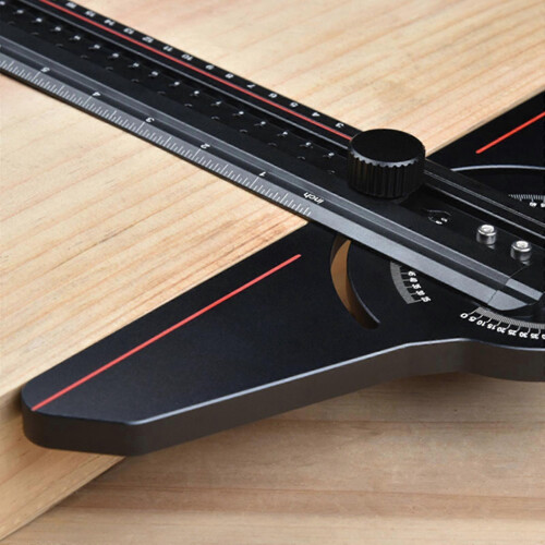 T Ruler Angles Finder Aluminum Marking Line Ruler Multifunctional Protractor for Construction Layout and Measuring Tool  black 2