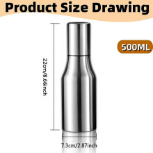 Stainless Steel Oil Dispenser,Olive Oil/Vinegar/Sauce Dispenser Bottle,17 Ounces /500ml