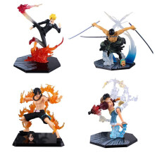 (New Sihuang Lufei-Color Box (about 25cm)) One Piece Figure Luffy Ace Sanji Action Figure Model Ornament Collectible 15cm