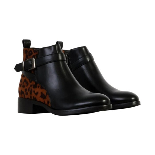 Bottines à Zip The Divine Factory - Noir/Léopard 2