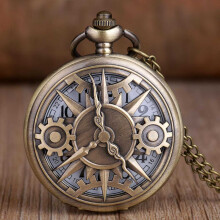 Steampunk Gear Pocket Watch Necklace for Men