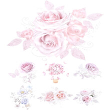 7pcs Flower Heat Transfer Iron on Stickers for Clothes DIY Appliques Washable Iron on Transfers Decals
