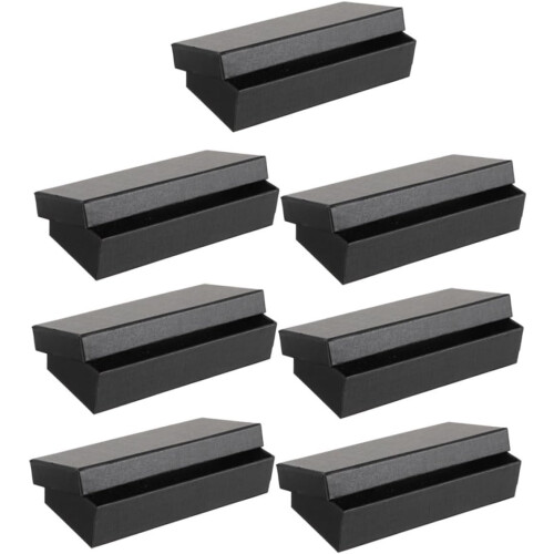 7pcs Single Watch Storage Case Black Rectangular Watch Display Holder with Sponge Liner