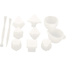 DIY Dice Silicone Mold 11pcs Resin Casting Set for Crafts, Creative Epoxy Dice Making Mold