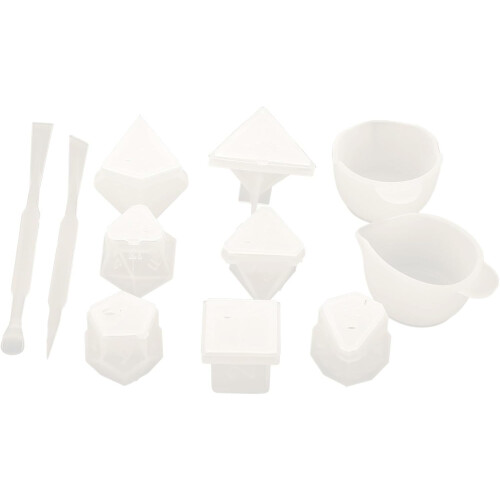 DIY Dice Silicone Mold 11pcs Resin Casting Set for Crafts, Creative Epoxy Dice Making Mold