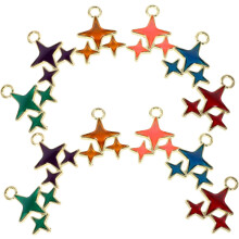 60pcs Star Pendant Charms for DIY Jewelry Making Elegant Alloy Star Beads for Earrings Bracelets Necklaces
