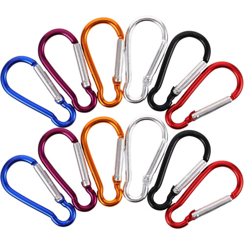 60Pcs Multi-Functional Aluminum Carabiner Clips, Small Waterproof Snap Hook Keychain