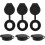 6pcs Plastic Bin Lid Train Garbage Lid Trash Bin Cover Rainproof User-friendly Design Black 1