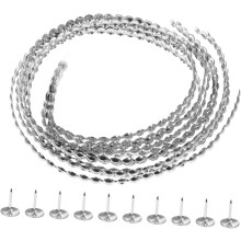 6pcs Iron Upholstery Nail Strips Decorative Nailhead Trim for Furniture 1M Sofa Tacks Silver Finish Easy to Fix