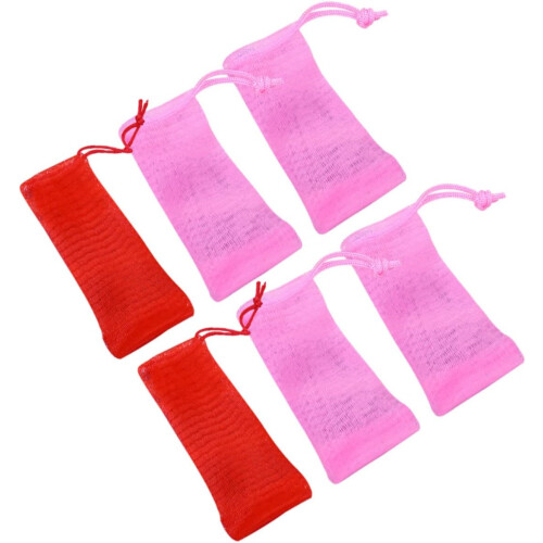 6pcs Soap Pouch Foaming Nets Mesh Soap Holder for Face Cleansing and Shower Use