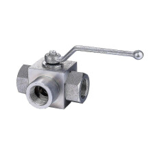 High pressure three-way ball valve 1/2 inch female thread hydraulic ball valve L hole Khb3k type