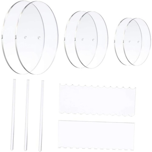 11pcs Cake Scrapers Cake Decorating Tools Round Acrylic Easy to Clean Baking Tool for Baking Lovers