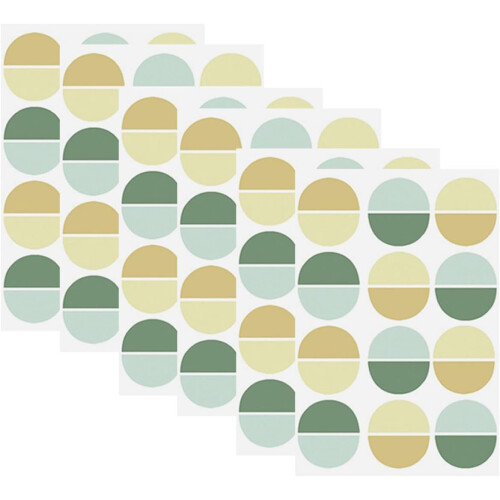 6 Sheets Half Dot Pattern Wall Decal PVC Dot Decal 12x12inch