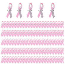 (Pink) Pack of 200 Solidarity Yellow Ribbon Pins for Charitable Events & Volunteers - Care Display Lapel Pins