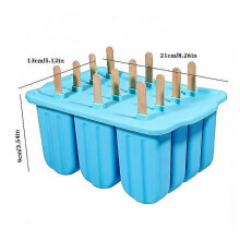 Silicone Popsicle Mold 12 Cavity with Lid, BPA-Free Ice Pop Maker with 50 Wooden Sticks, for Homemade Frozen Treats, Kids and Adults