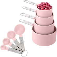8 Pack Measuring Cup And Spoon Set with Stainless Steel Handles