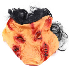 Halloween Unheimlich Masken Neuheit Pig Kopf Grusel mit Haar Masken Totenkopf mit Gekreuzter Knochen Cosplay KostüM Realistische Latex Festival