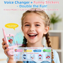 Walkie Talkies for Kids 2 Pack Rechargeable Kids Walkie Talkies Intercom Toys for Age 3-12 Year Old Boys Girls, HD Camera & Voice Changer, 2'' Screen