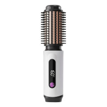 (White) Rechargeable Cordless Curling Iron, 3-in-1 USB Curler Straightener Wand, Wireless Travel Hair Styler with 3 Heat Settings