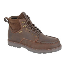 (10 UK, Brown) Woodland Mens Waxy Leather Ankle Boots