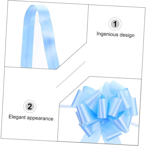 60pcs Pull Bowknots Flowers Decor Ribbon Wedding Pull Box Present Wrap Party 1