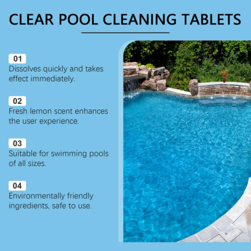 JAYSUING Pool Chlorine Tablets Quick Dissolve Effervescent Water Treatment Chlorine Tablets 1lb 2