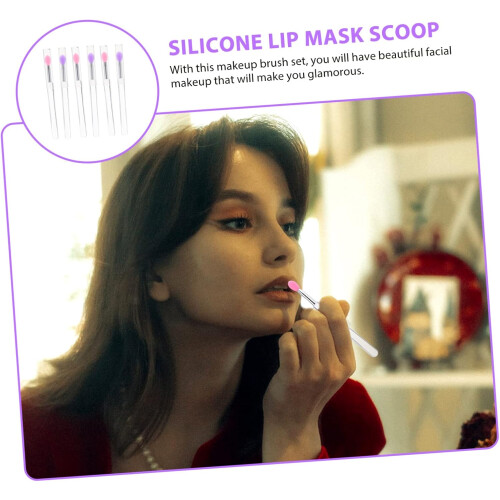 6pcs Silicone Lip Mask Brush for Makeup Eyeshadow Applicator Lip Balm Applicator 1