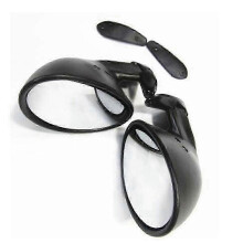 Left & Right Wing Mirror for Classic Cars - California Style Matte Black Design