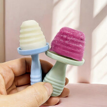 ((Beige)) Silicone Popsicle Mold Set, 4-Cavity Spiral Textured Interior with Handled Sticks, Reusable DIY Ice Pop Maker for Breast Milk Juice Yogurt
