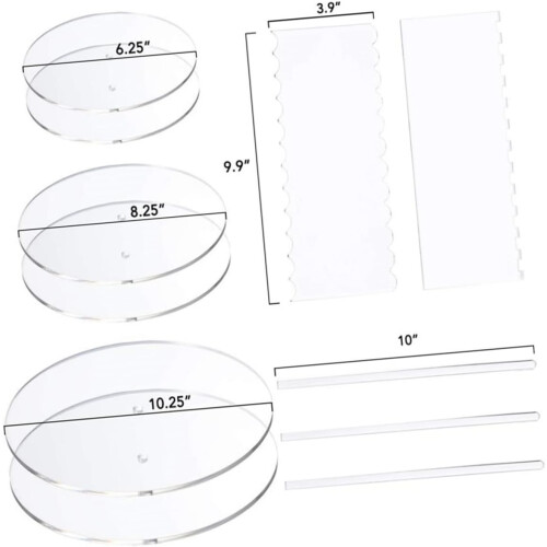 11pcs Cake Scrapers Cake Decorating Tools Round Acrylic Easy to Clean Baking Tool for Baking Lovers 1