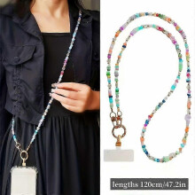 Colorful Beaded Phone Charm, Sweet and Stylish Crossbody Strap for Women, Anti-Theft Lanyard for Phones Cameras and Bags