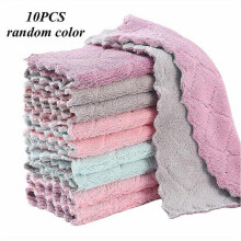 Looped Kitchen Dishcloths, 10 Pack Highly Absorbent Cleaning Towels for Dishes Counters Bathroom, Assorted Colors