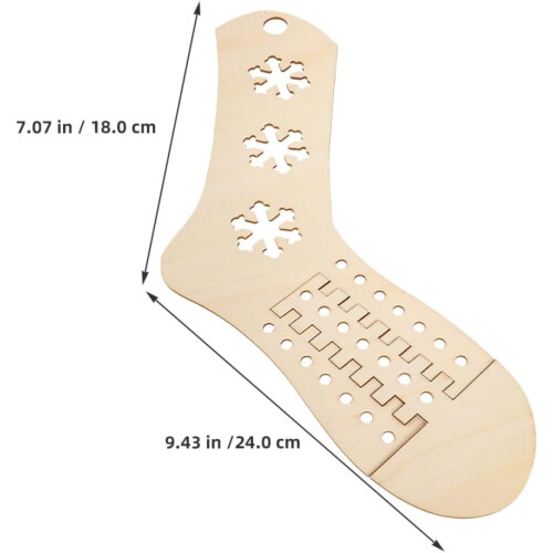 6pcs Adjustable Wooden Sock Stretchers Set with Snowflake Design Sock Knitting Forms 1