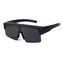Polarisierte Clip-On Sonnenbrille - Glänzend Schwarzer Rahmen