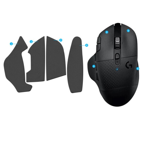 Verbesserte Mausaufkleber für Logitech G604 - Dunkelgrau