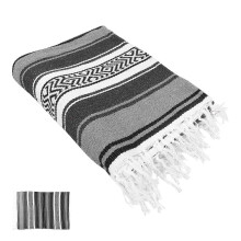 Knitted Blanket Mexican Blanket for Camping Evening Strolls Grey 130x180cm Practical Use 1Pcs
