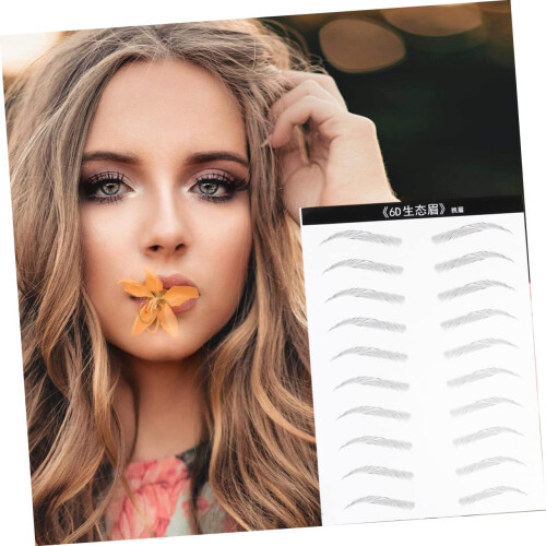 6sheets Artificial Eyebrow Patch Eyebrow Sticker Kit Realistic Hair Simulation Easy to Apply 2