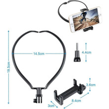 Thickened Phone Stand with Thumb Hook, 360 Swivel Adjustable Angle, Hands-Free for Bedroom TV Watching, 2 Pieces, Glossy Black