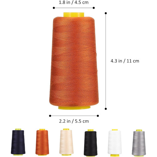 6pcs Polyester Sewing Machine Thread Set 3000 Yards Assorted Colors Bobbin Embroidery Threads 1