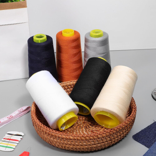6pcs Polyester Sewing Machine Thread Set 3000 Yards Assorted Colors Bobbin Embroidery Threads 2