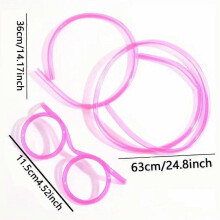 12 Pcs Novelty Eyeglass-Shaped Drinking Straws, Colorful Translucent Plastic Reusable Straws for Parties, Bars, and Fun Beverages