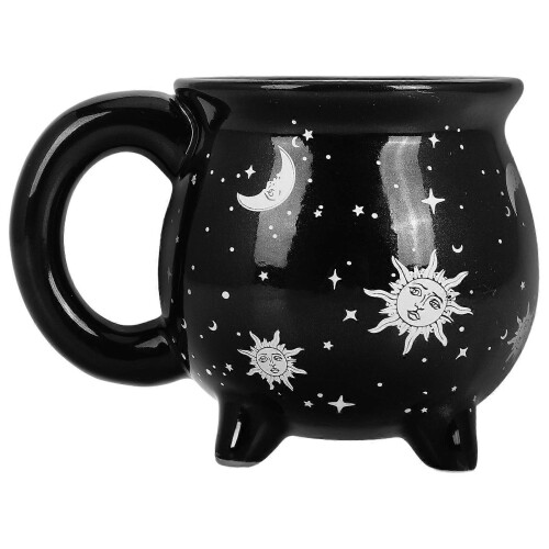 Gothic Witch Cauldron Mug Ceramic Cauldron Drinking Cup for Home Use