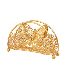 Wrought Iron Golden Tissue Holder Metal Restaurant Paper Rack Household Supplies fo Home Bedroom Dormitory Holiday